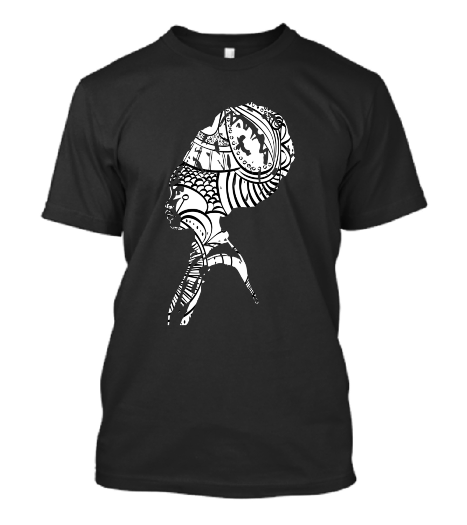 African Artistic Pretty Woman Abstract Pattern Profile T-Shirt