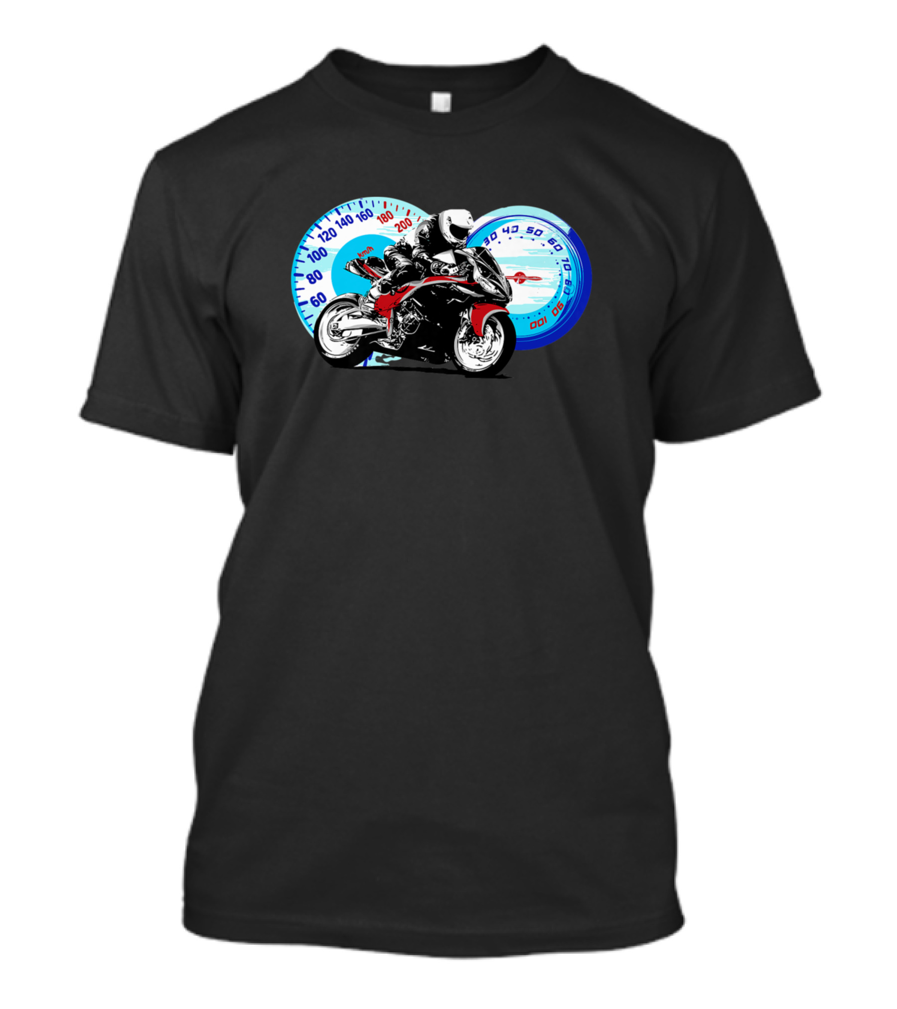 Vintage Motorcycle Rider Racing With Speedometers T-Shirt