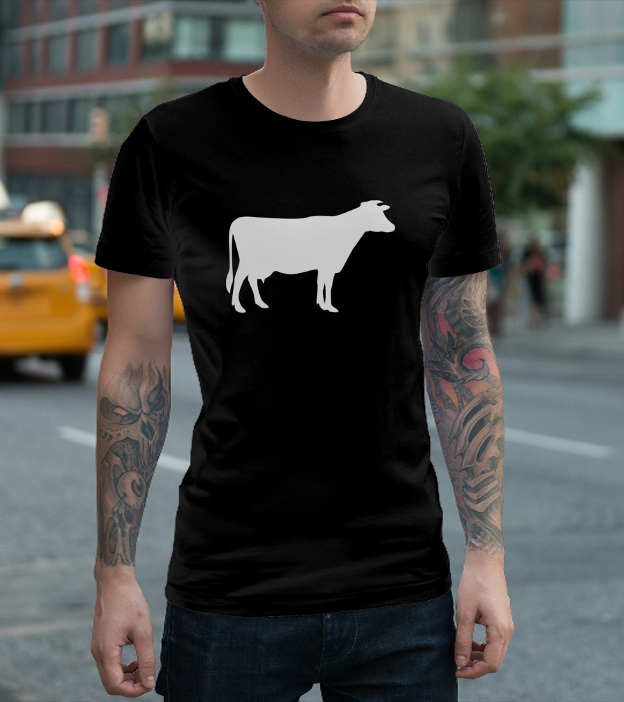 Cow Silhouette White T-Shirt