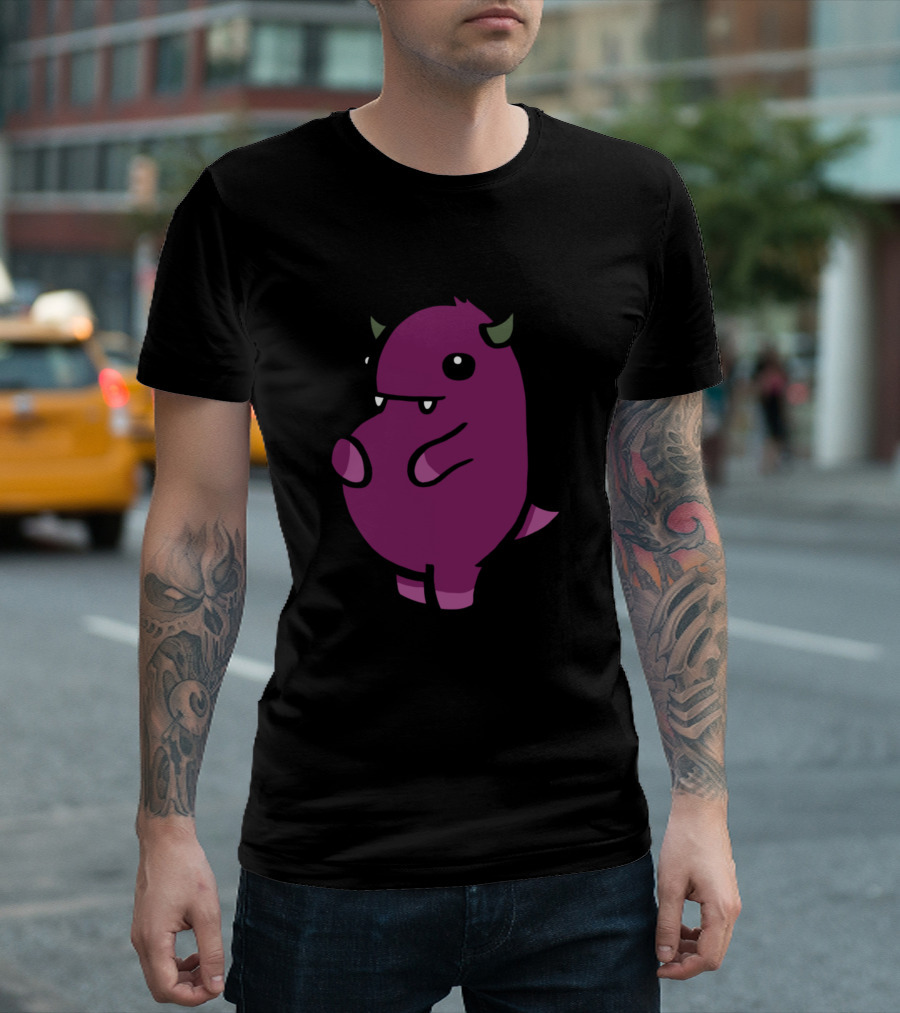 Cute Monster Purple Cartoon Character T-Shirt