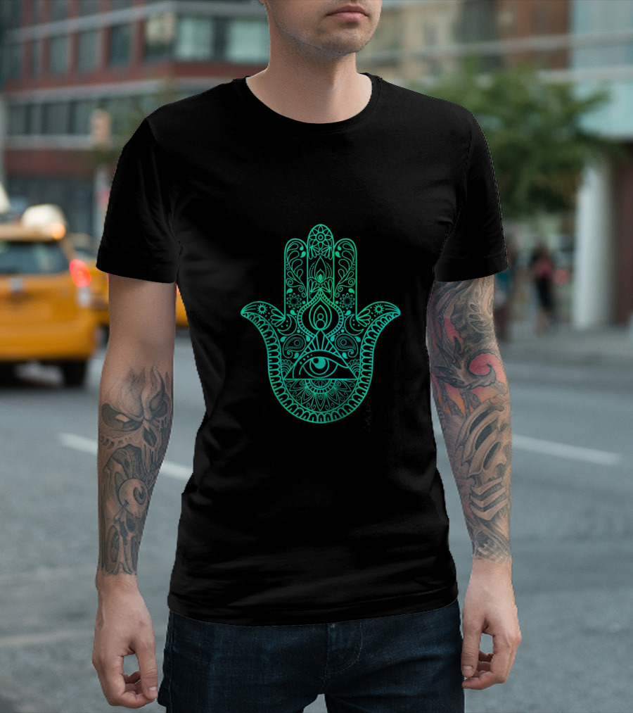 Hamsa Eye Symbol Yoga Meditation Spiritual Mandala T-Shirt