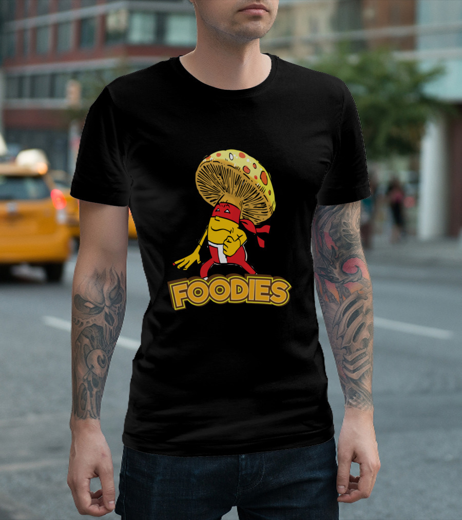 Foodies Mushroom Ninja Vegan Fighter T-Shirt