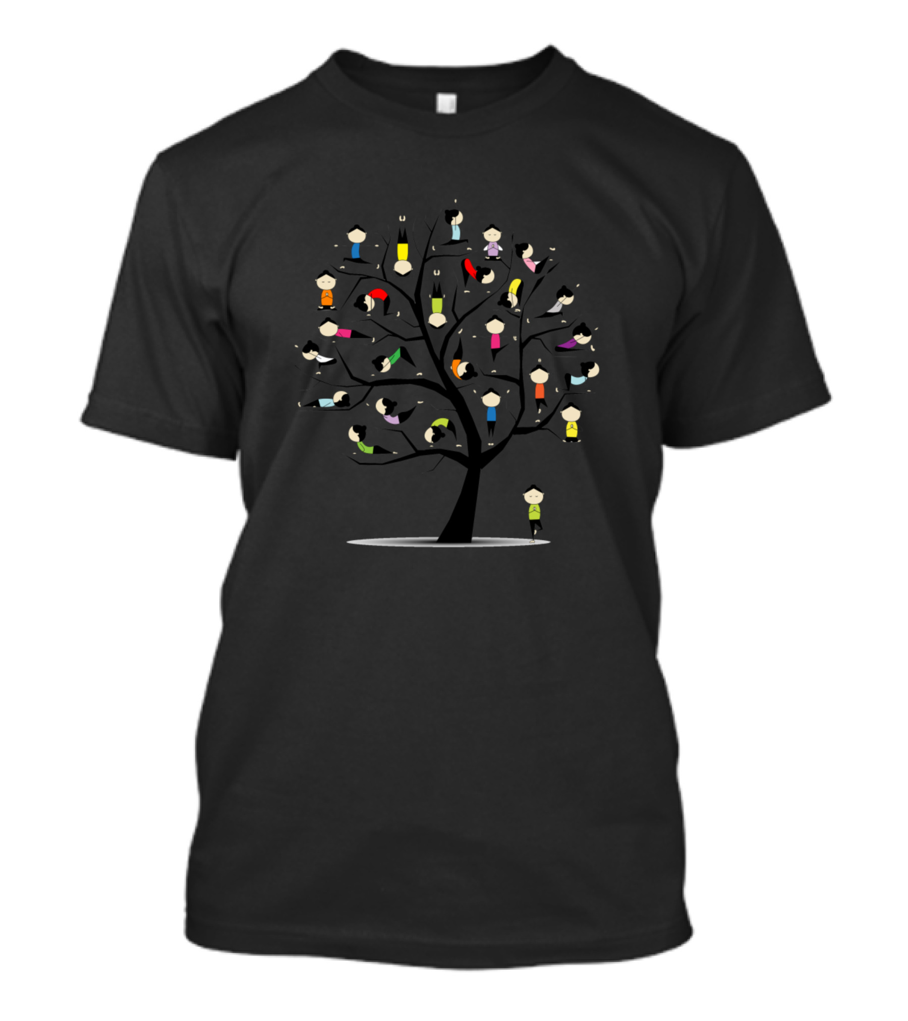 Spiritual Yoga Life Tree With Meditating Figures T-Shirt