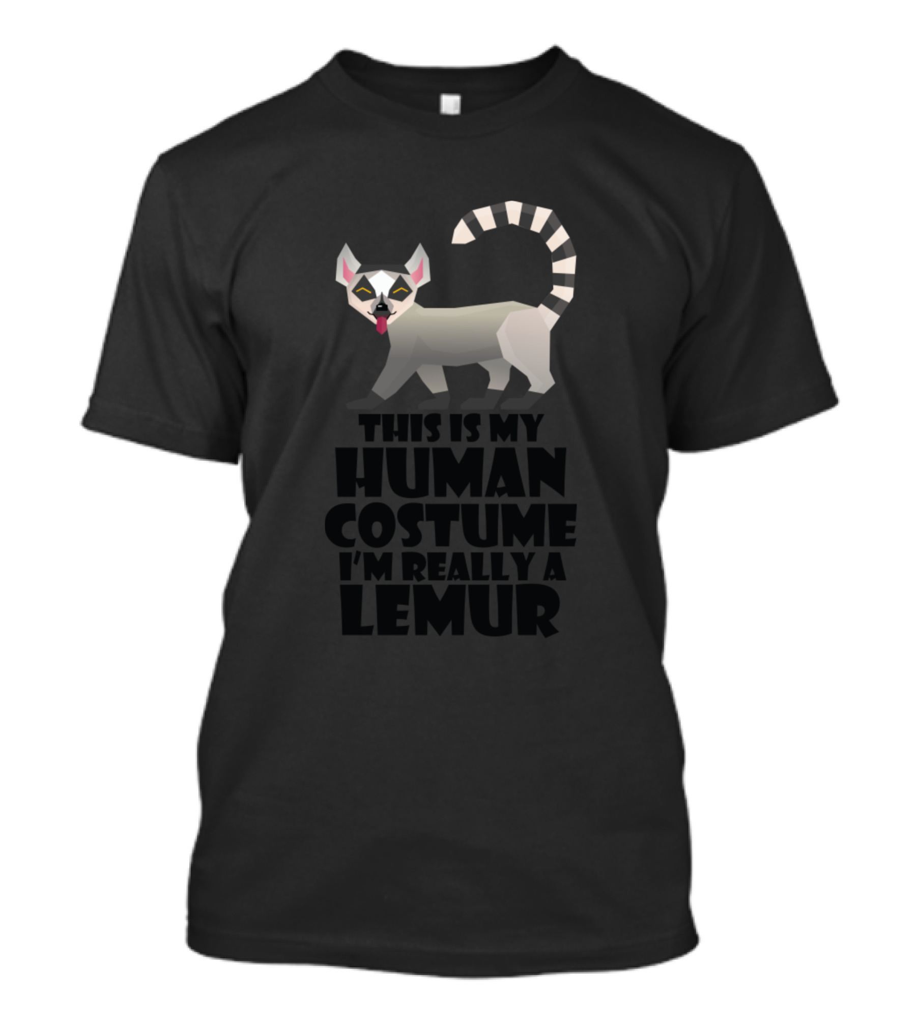This Is My Human Costume I'm Really A Lemur With Cartoon Lemur T-Shirt