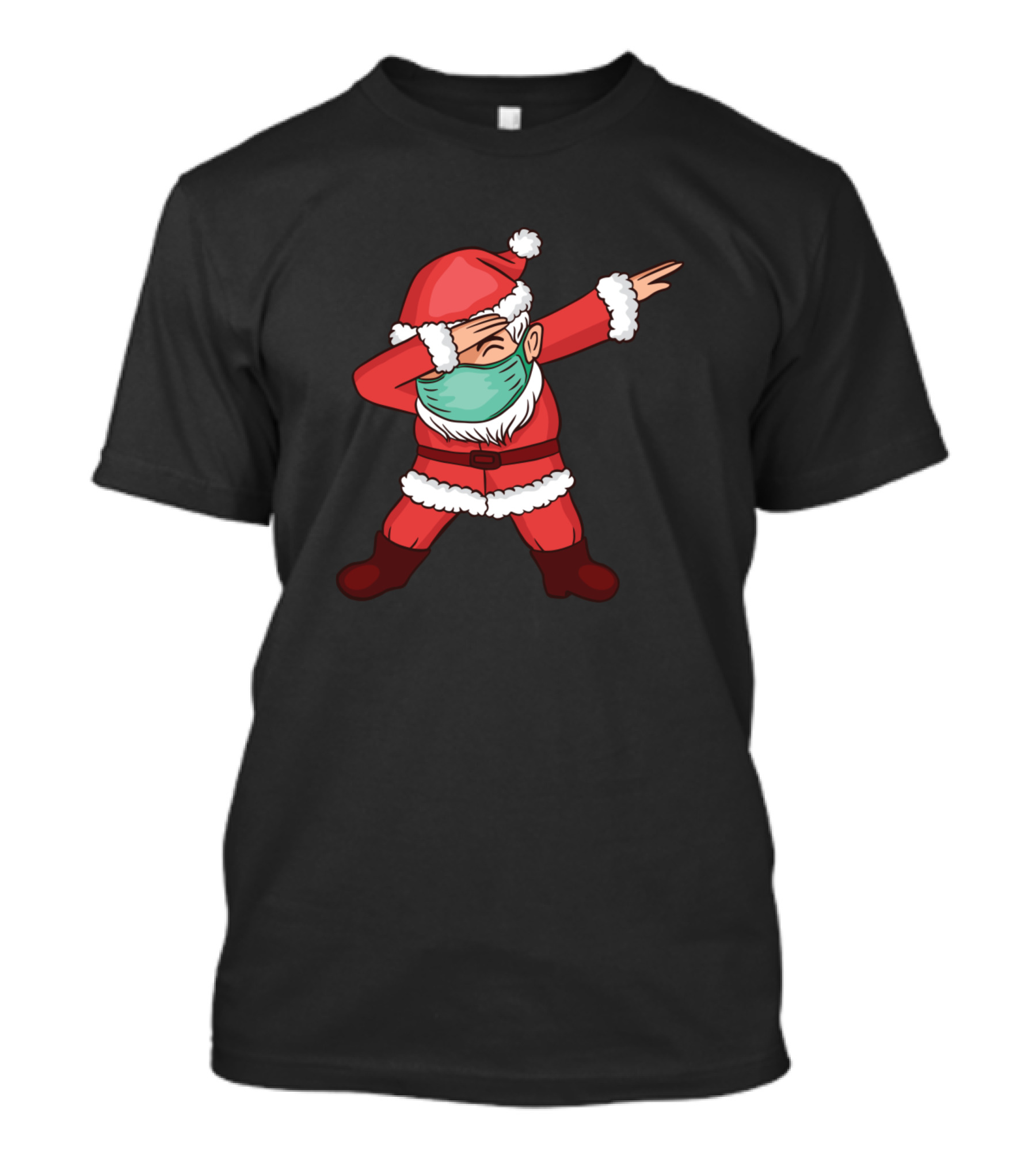 Dabbing Santa Claus Christmas Dab With Face Mask T-Shirt