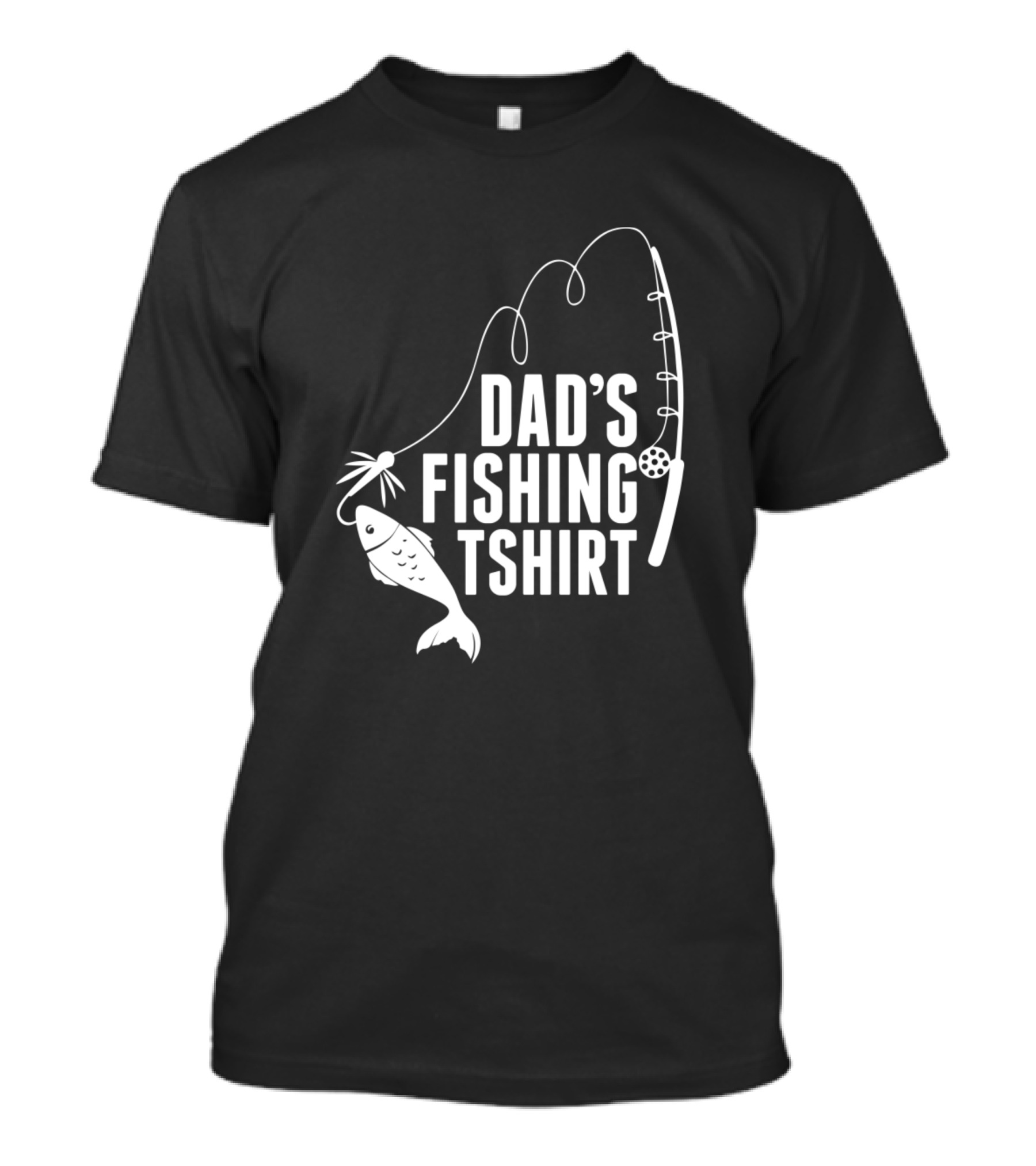Dad's Fishing TShirt With Fishing Rod And Fish T-Shirt