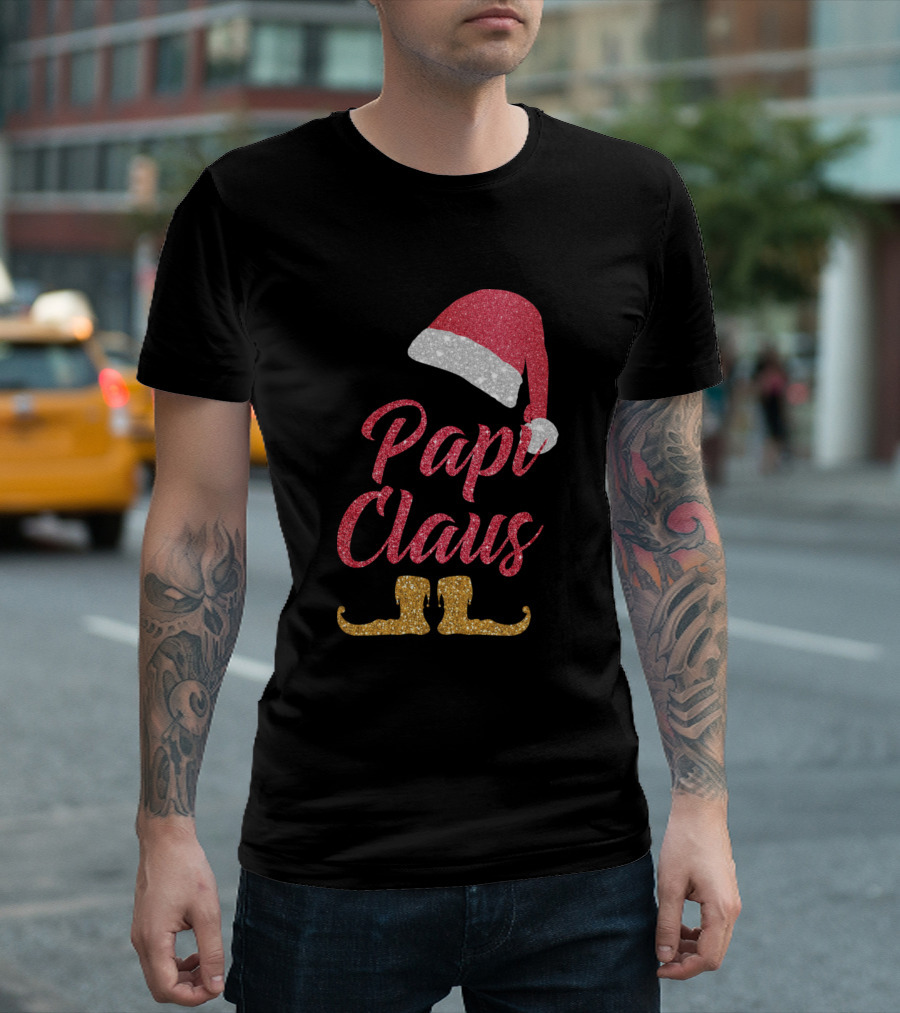 Papi Claus Funny Santa Hat Merry T-Shirt