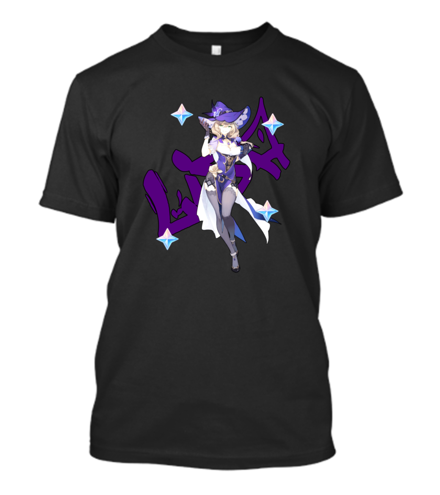Genshin Impact Lisa Waifu Magic Stars Purple Hat T-Shirt