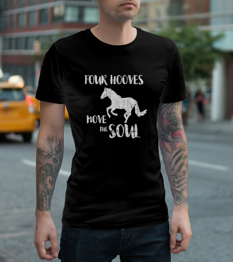 Four Hooves Move The Soul Horse Riding Girl T-Shirt