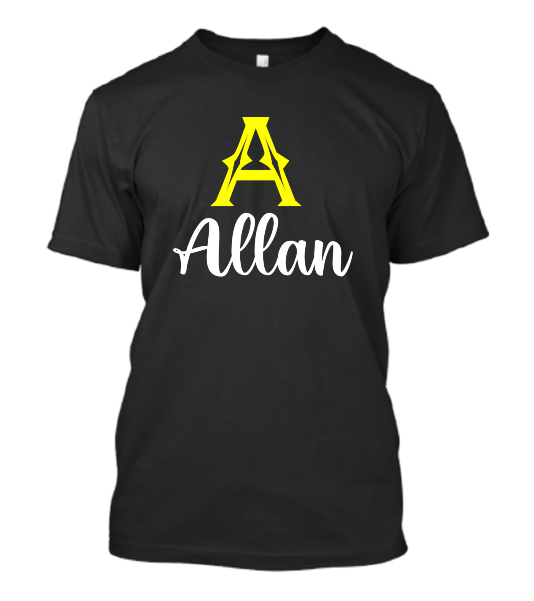 Allan A Icon Yellow Surname Second Name T-Shirt