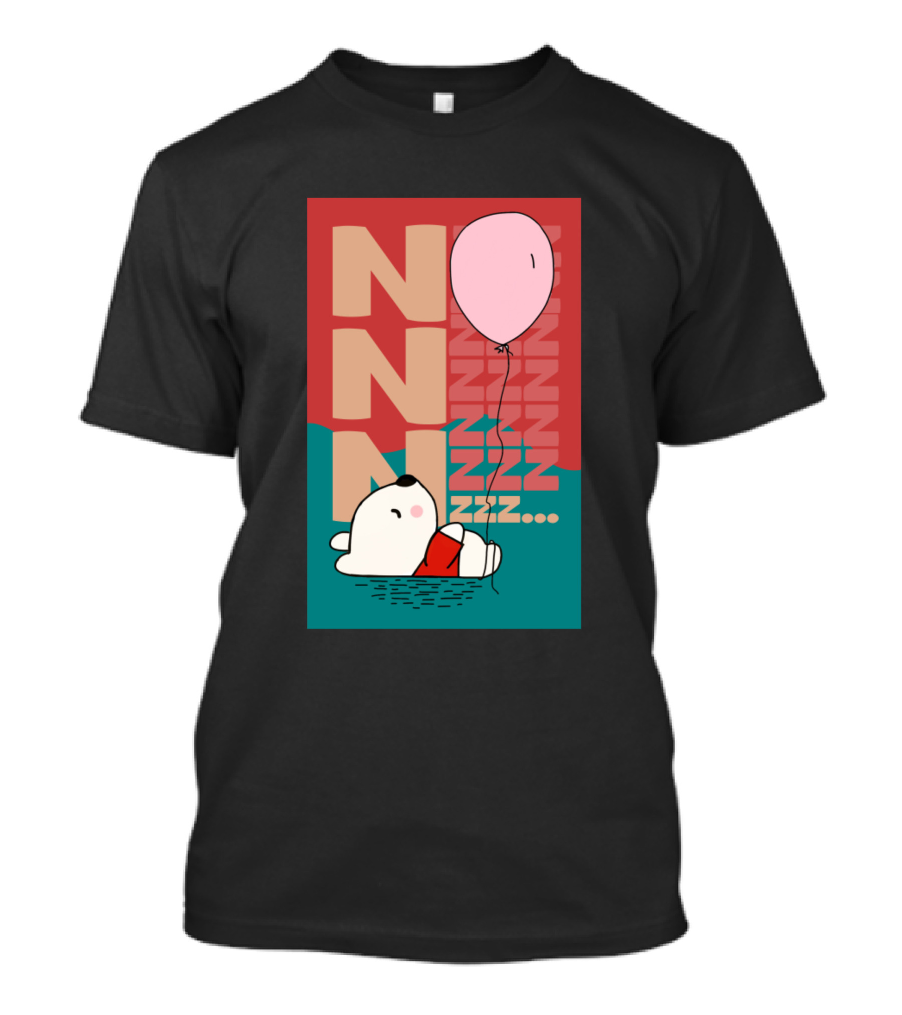 NNN ZZZ Little Cute Bear Sleeping With Balloons Zzzz Snoozin T-Shirt