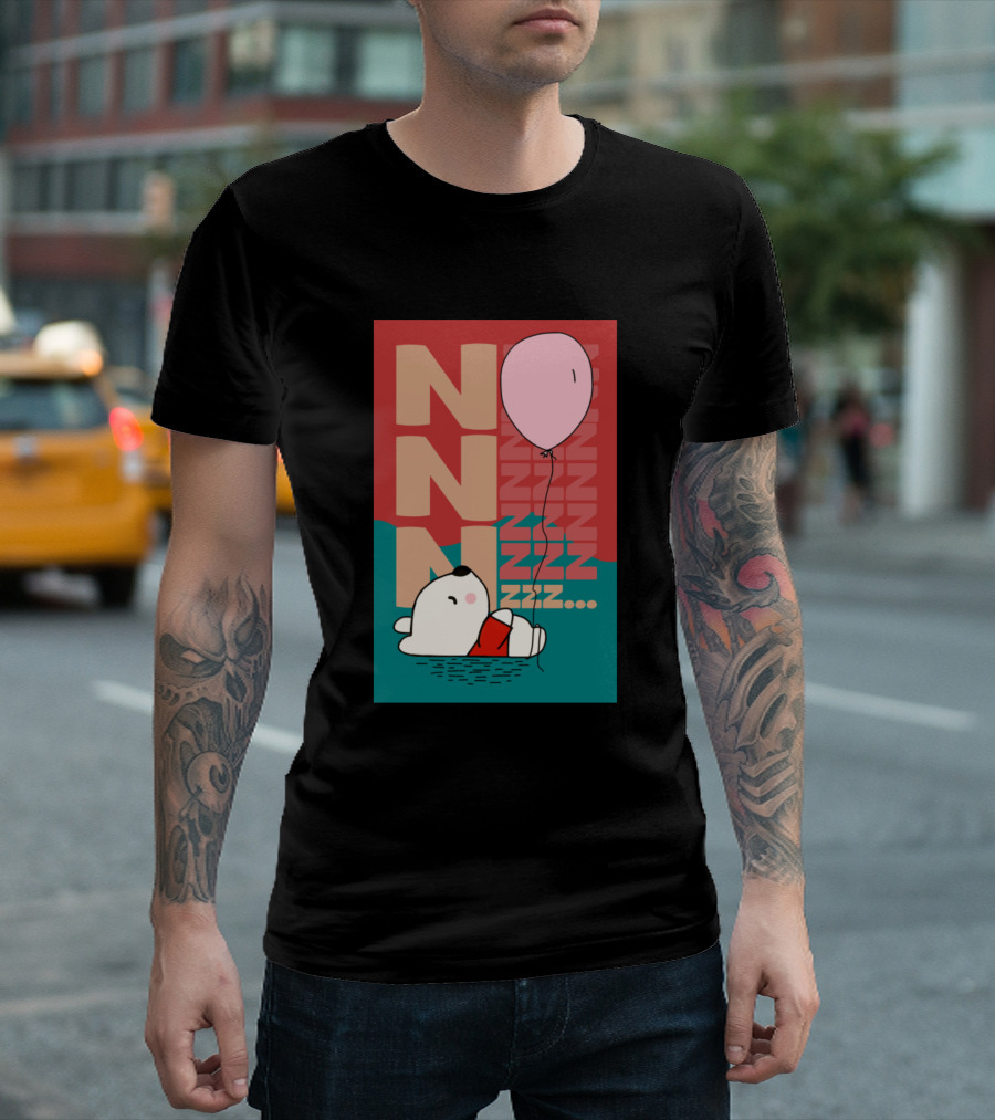 NNN ZZZ Little Cute Bear Sleeping With Balloons Zzzz Snoozin T-Shirt