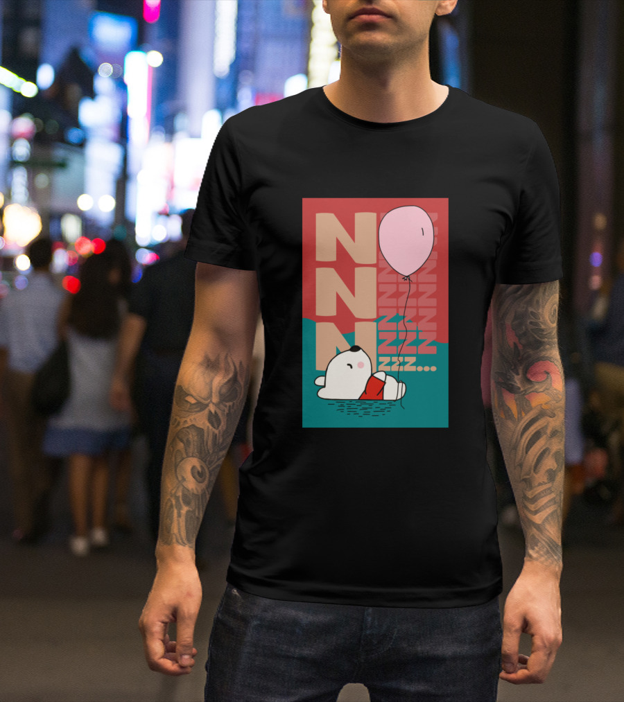 NNN ZZZ Little Cute Bear Sleeping With Balloons Zzzz Snoozin T-Shirt