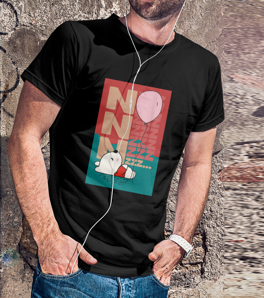 NNN ZZZ Little Cute Bear Sleeping With Balloons Zzzz Snoozin T-Shirt