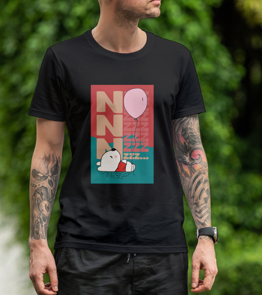 NNN ZZZ Little Cute Bear Sleeping With Balloons Zzzz Snoozin T-Shirt