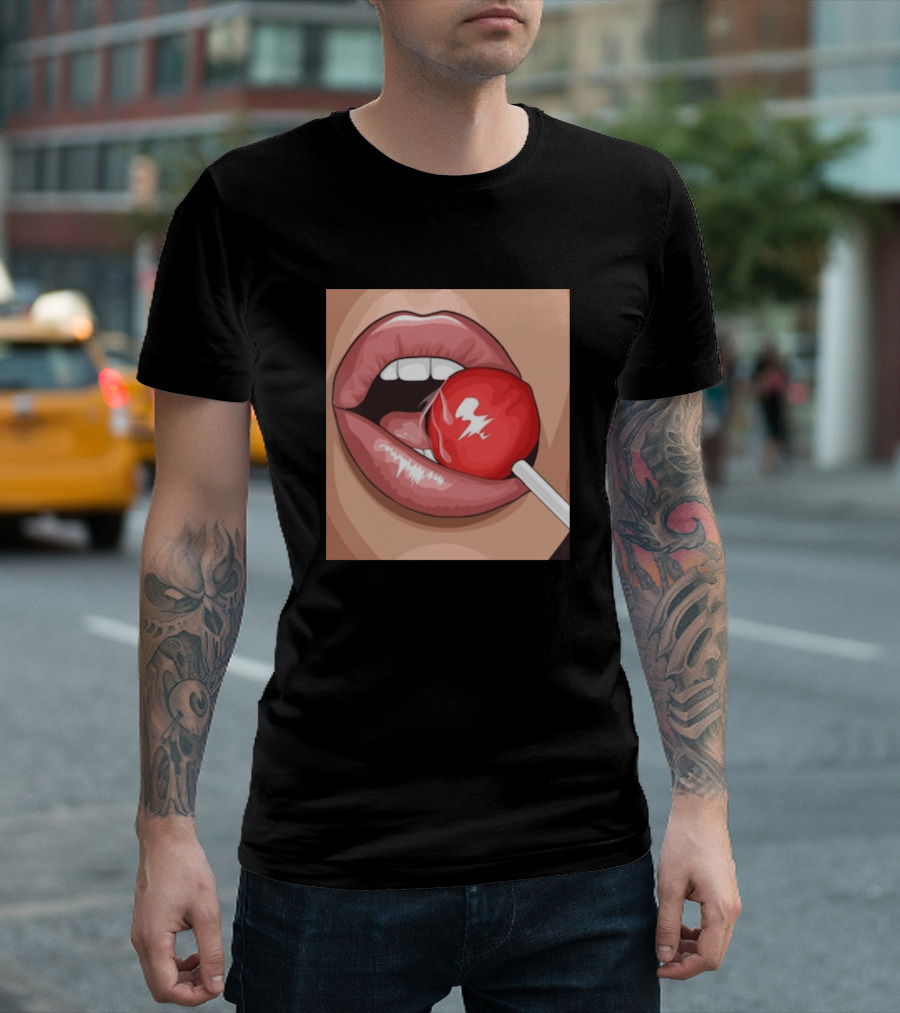 Lolipop Mouth with Red Candy Lips T-Shirt
