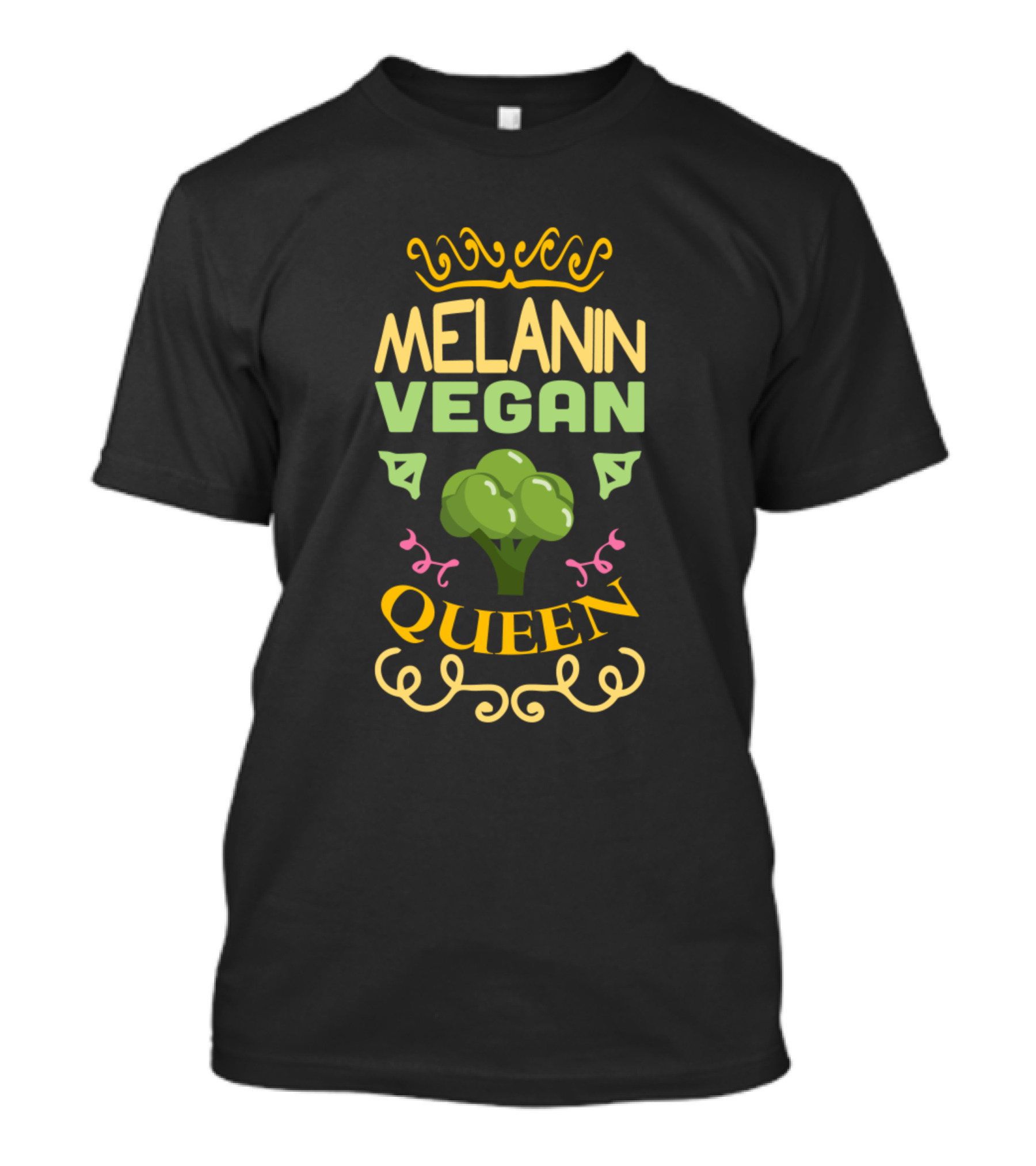 Melanin Vegan Queen Broccoli Crown Iconic Symbols T-Shirt