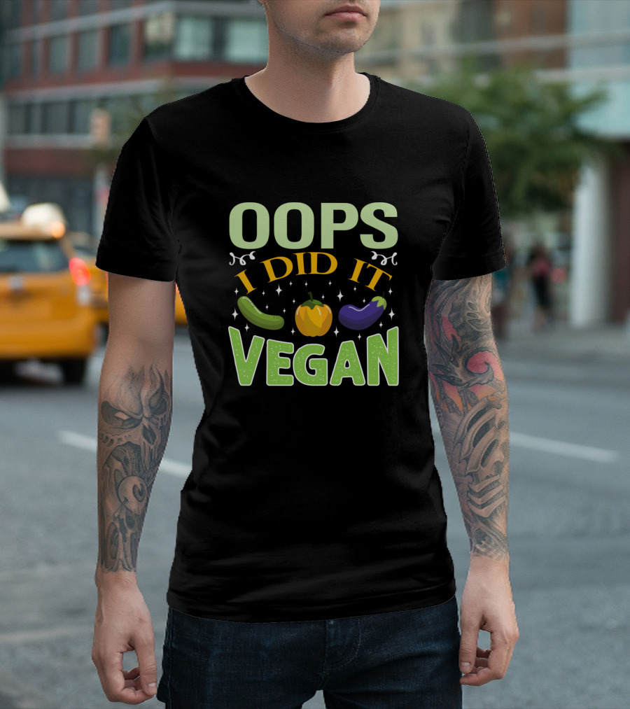 Oops I Did It Vegan Cucumber Pumpkin Eggplant T-Shirt