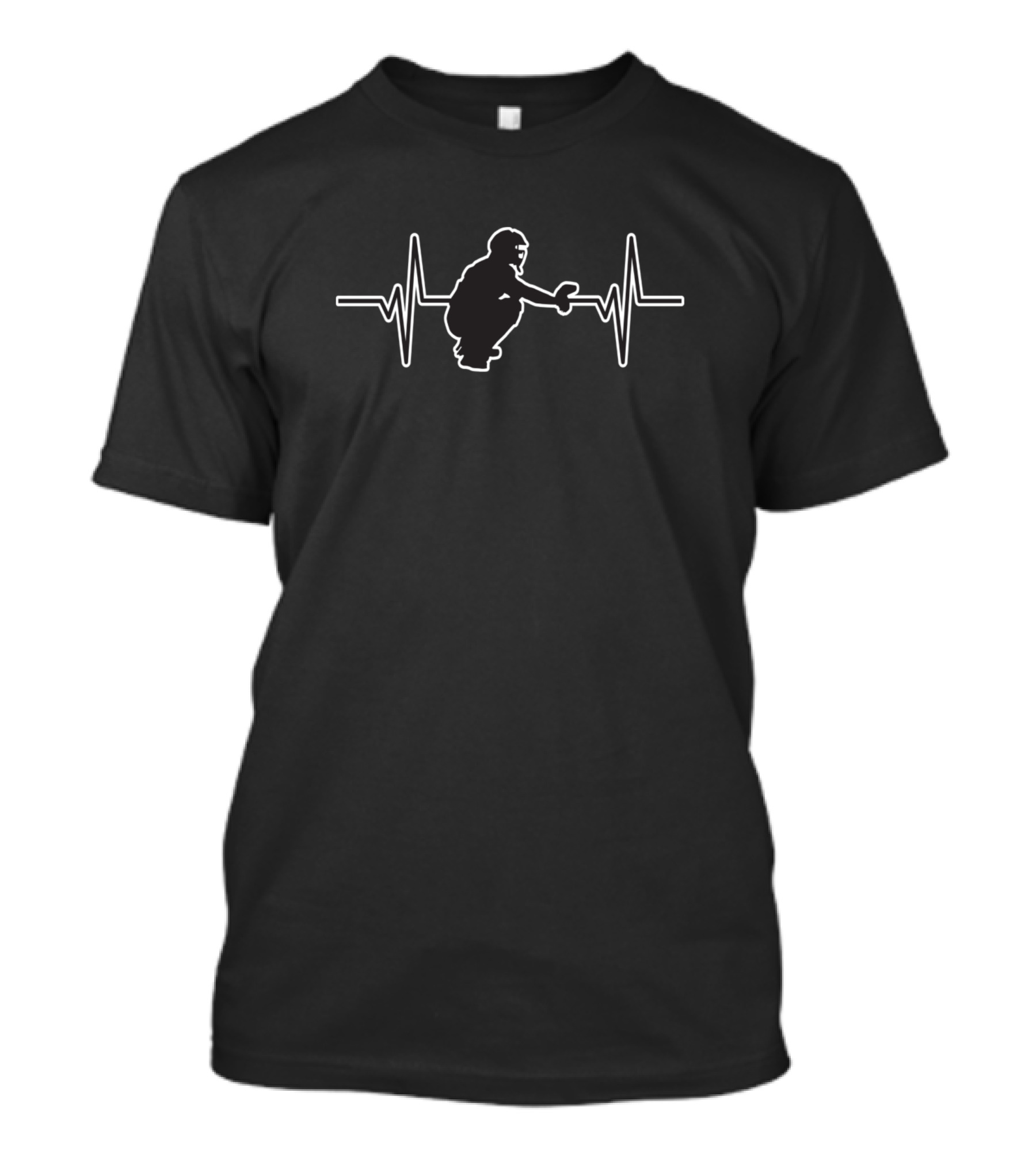 Personalized Baseball Bats Best Baseball Heartbeat Catcher T-Shirt