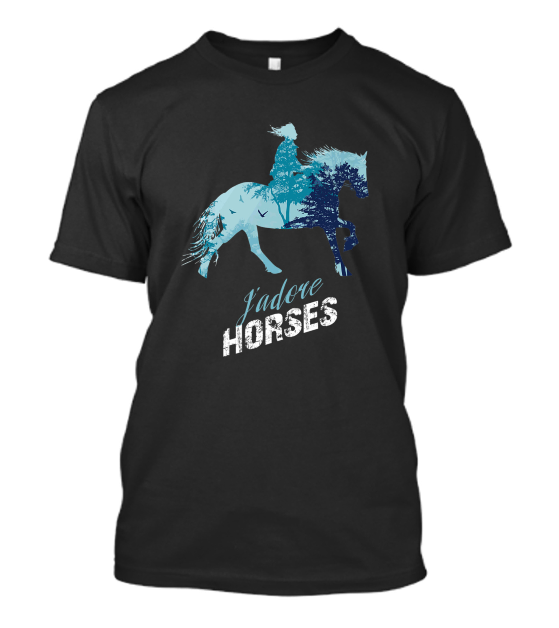 J'adore Horses Sarah Golt Horse Silhouette Forest T-Shirt