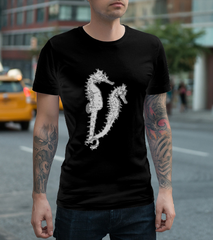 Seahorses Love Harmony in Oceanic Elegance T-Shirt