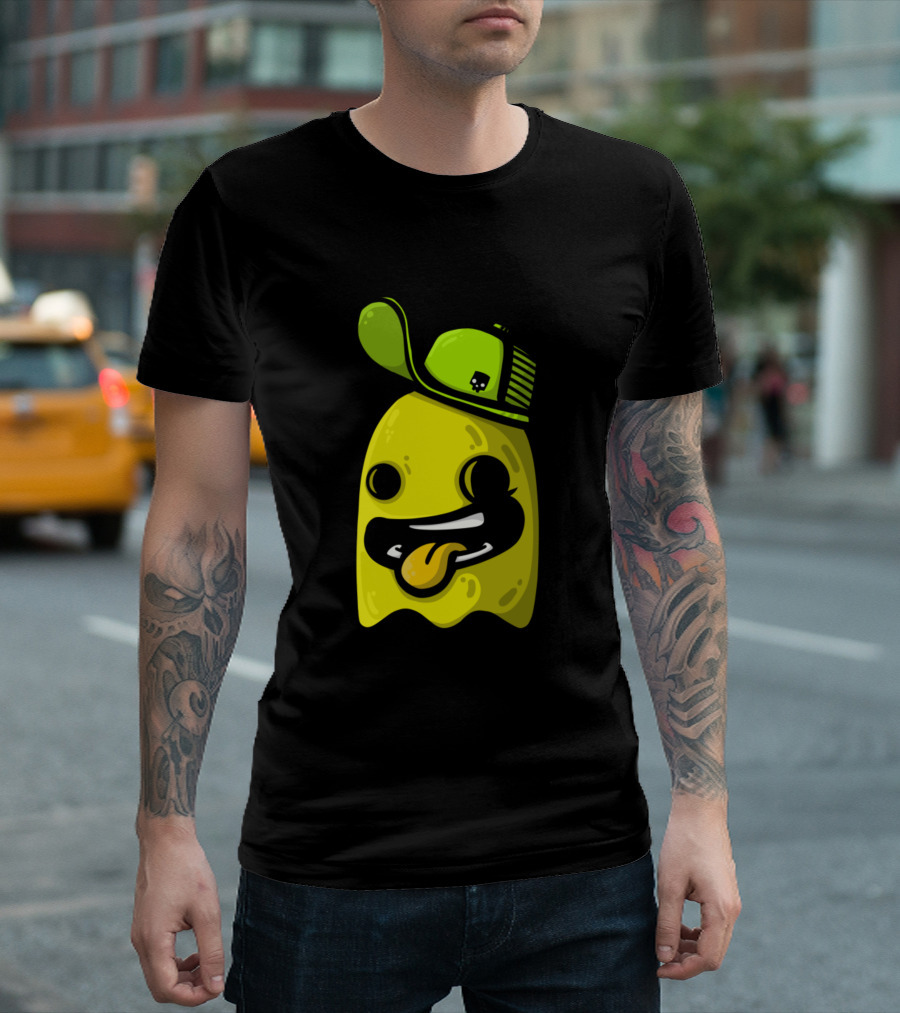 Yellow Ghost With Cap and Playful Tongue T-Shirt