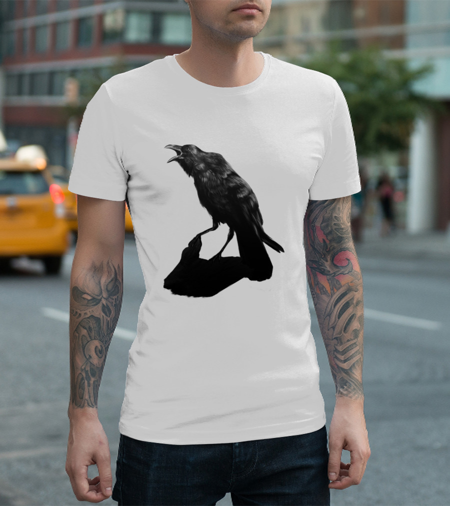 Raven Bird Shadow Black T-Shirt