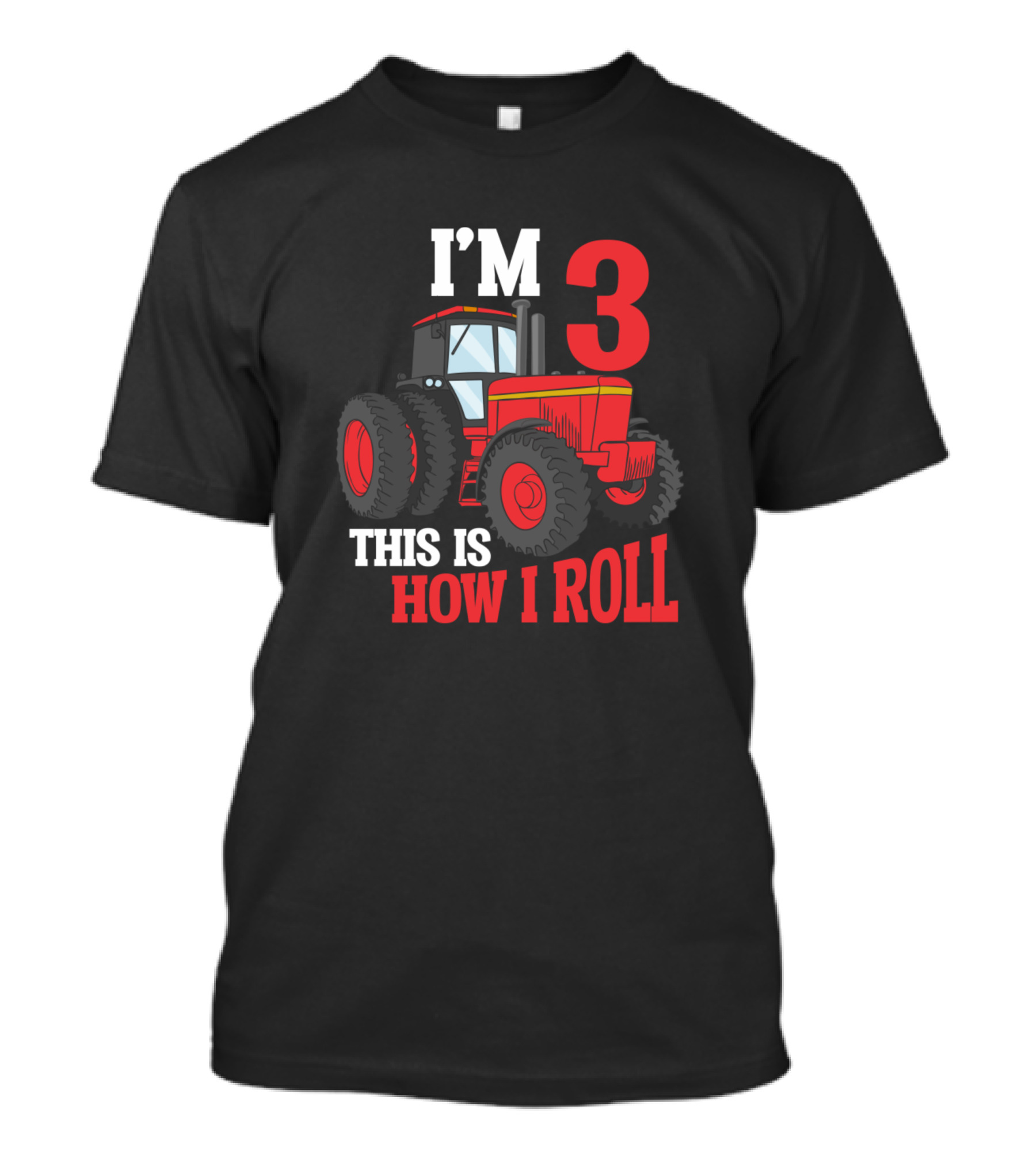 I'm 3 This Is How I Roll Tractor Birthday Kid T-Shirt