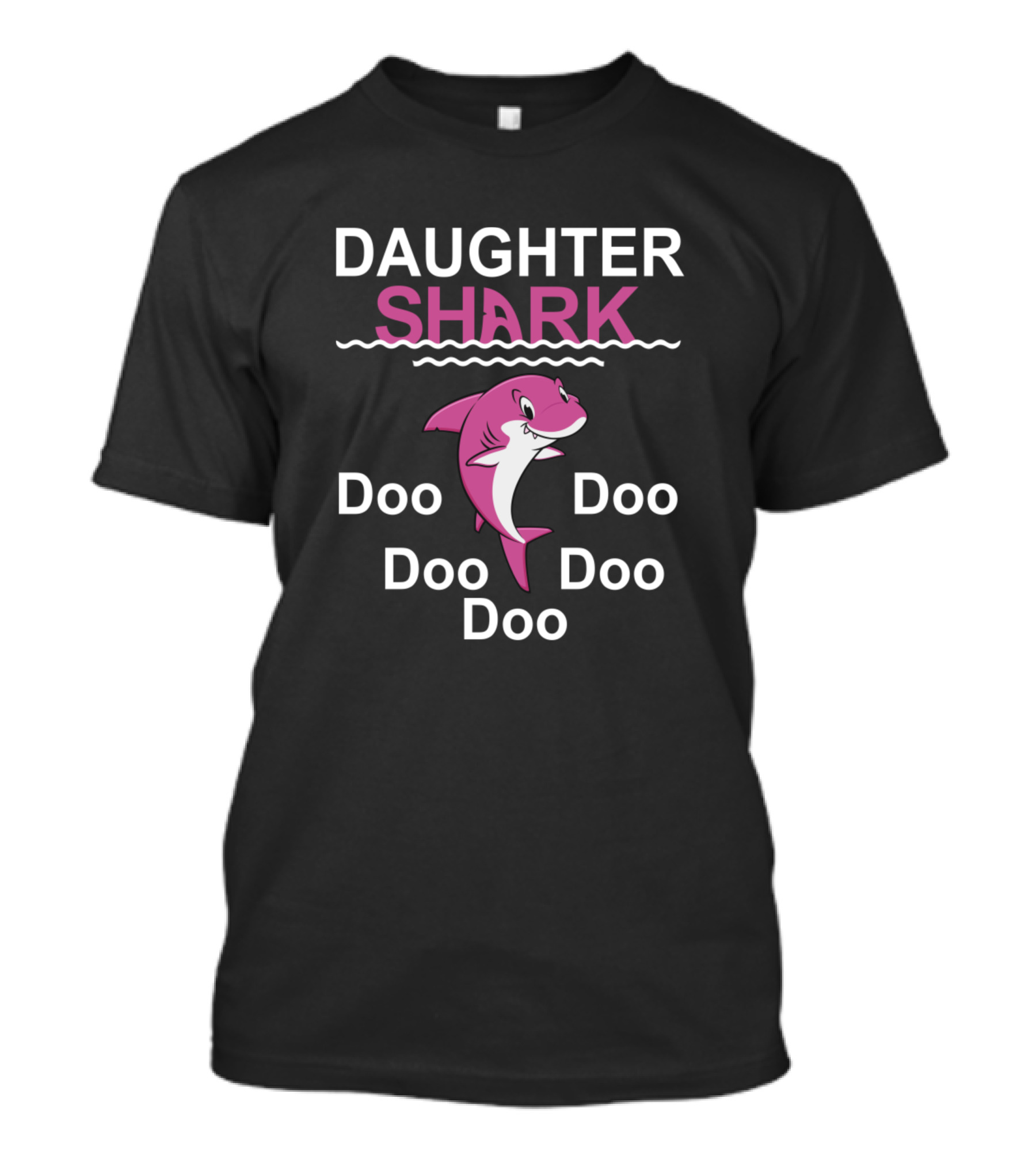 Daughter Shark Doo Doo Doo Pink Cartoon Shark T-Shirt