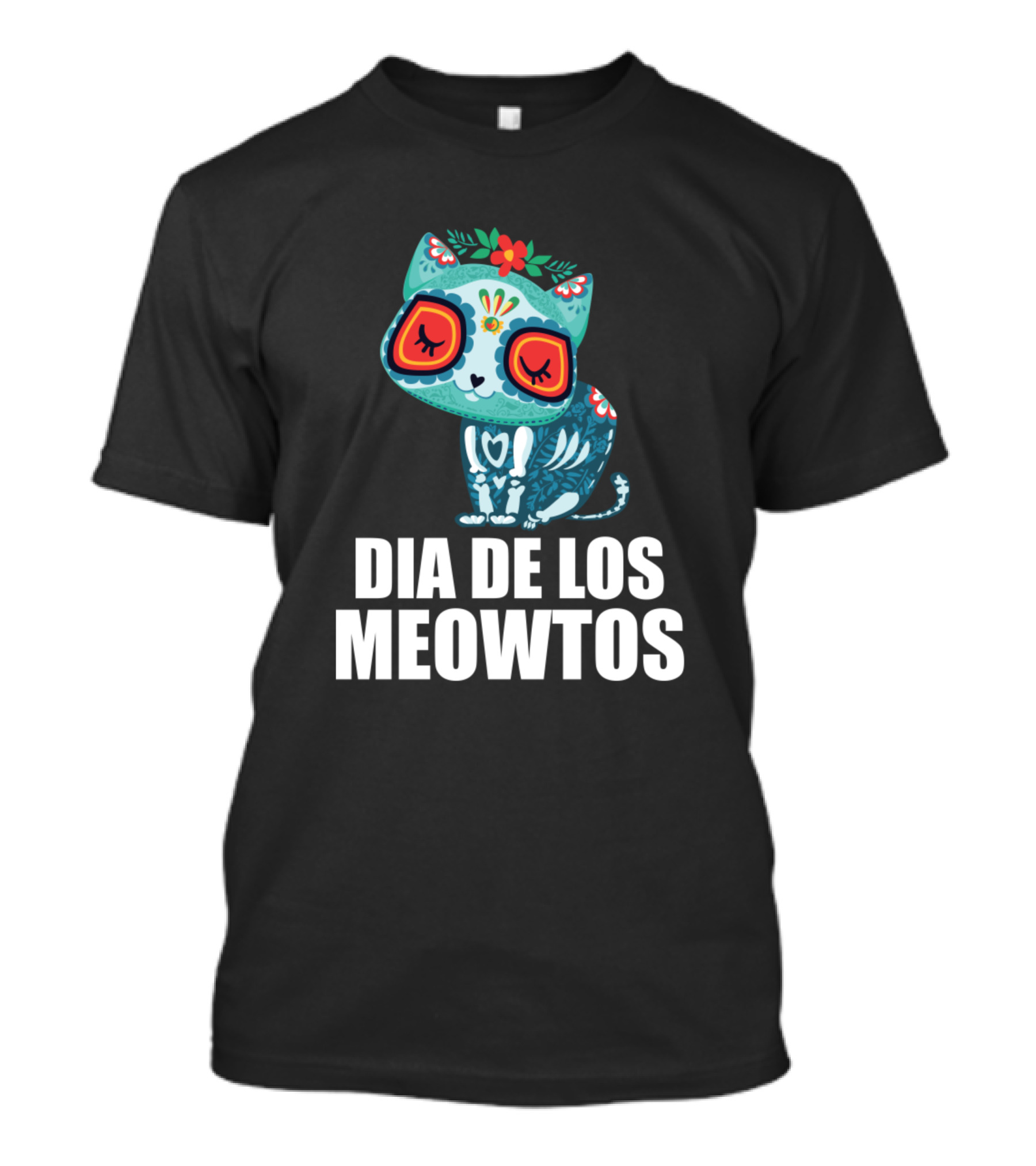 Dia De Los Meowtos Cute Skeleton Cat Calavera Pet Lovers T-Shirt