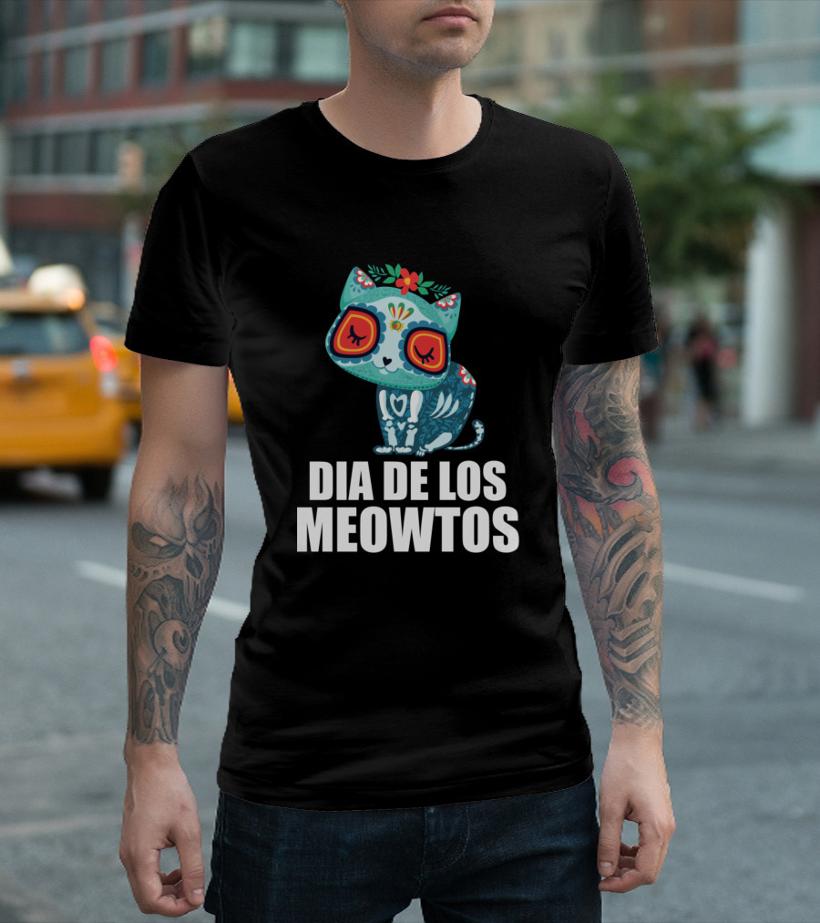 Dia De Los Meowtos Cute Skeleton Cat Calavera Pet Lovers T-Shirt