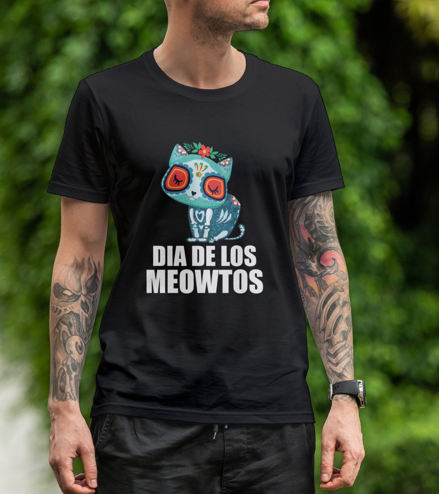 Dia De Los Meowtos Cute Skeleton Cat Calavera Pet Lovers T-Shirt