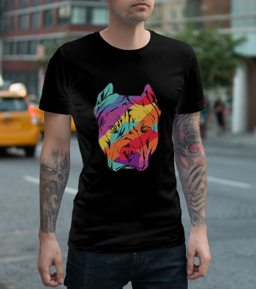 Colorful Pitbull Dog T-Shirt