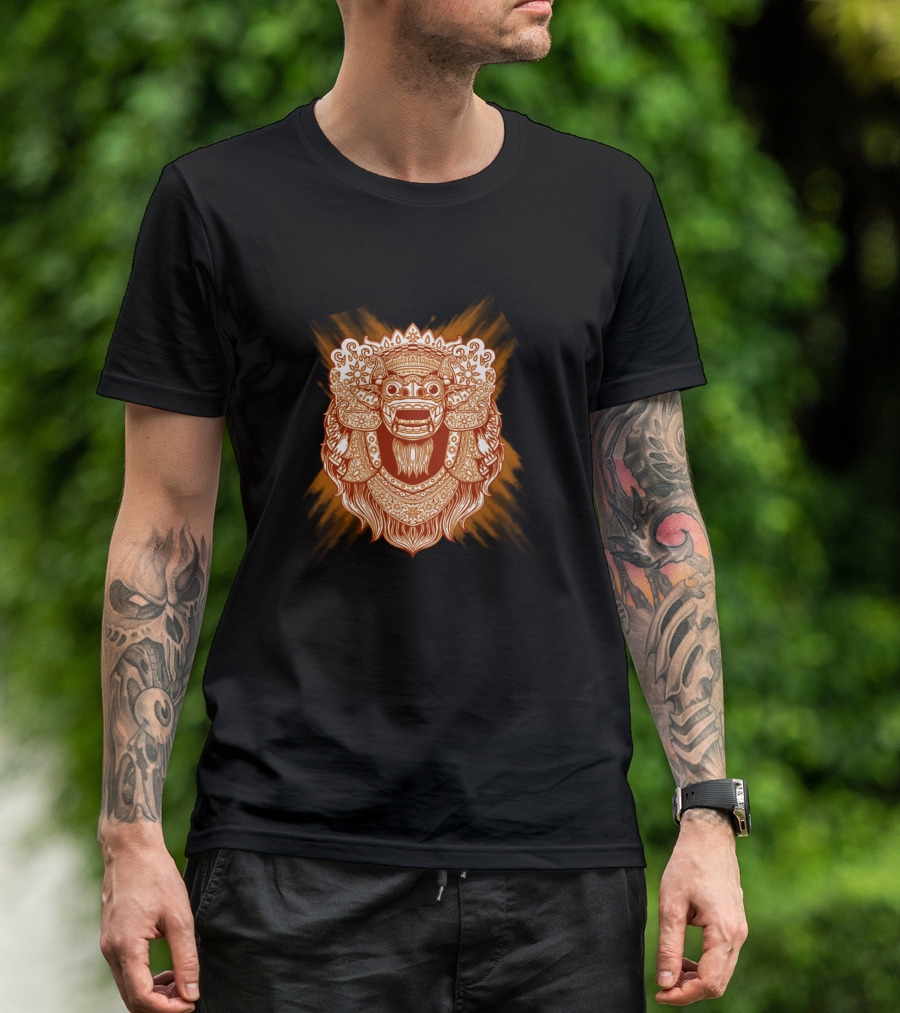 Ethnic Ornate Lion Mask T-Shirt