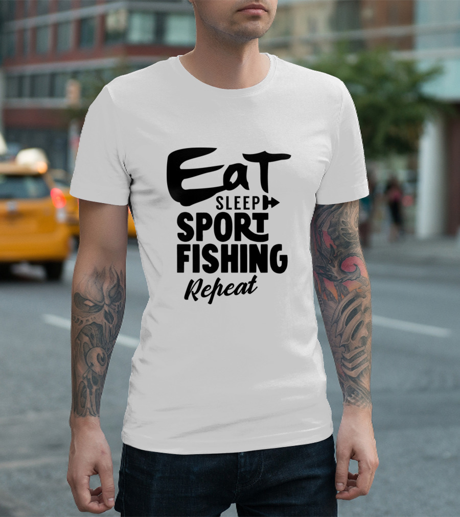 Eat Sleep Sport Fishing Repeat T-Shirt
