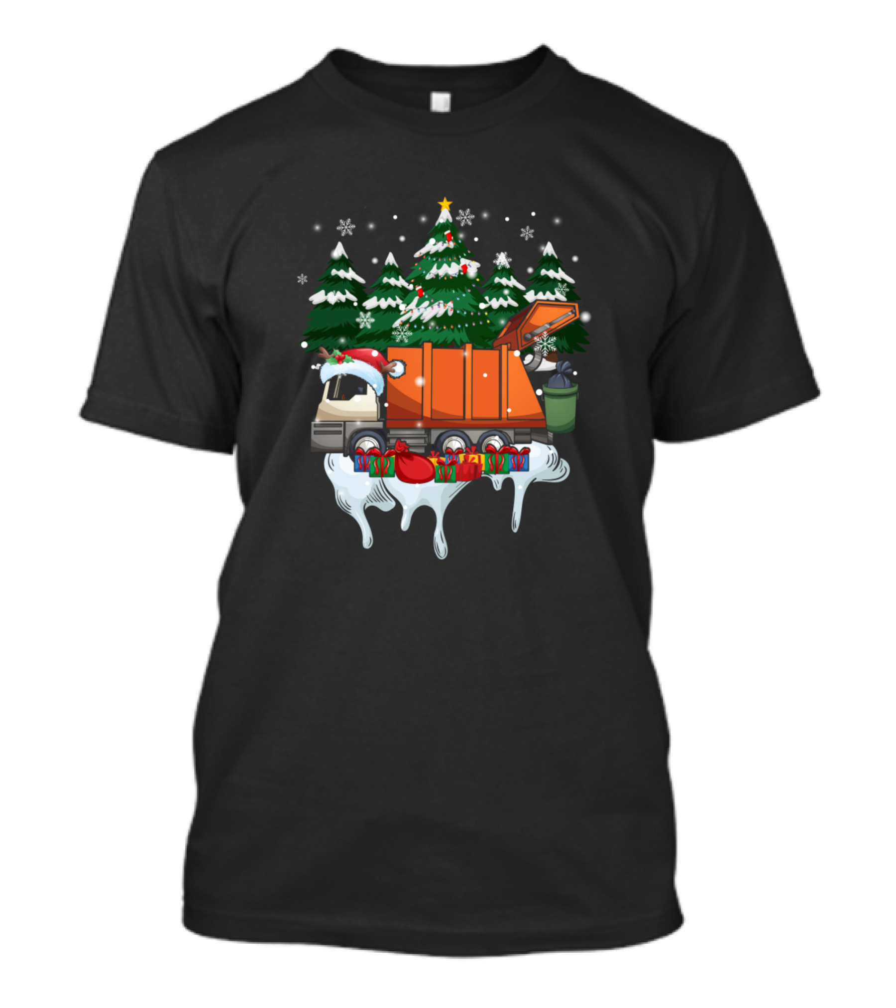 Christmas Garbage Truck Girls Recycling Tree Santa Snow Gifts T-Shirt