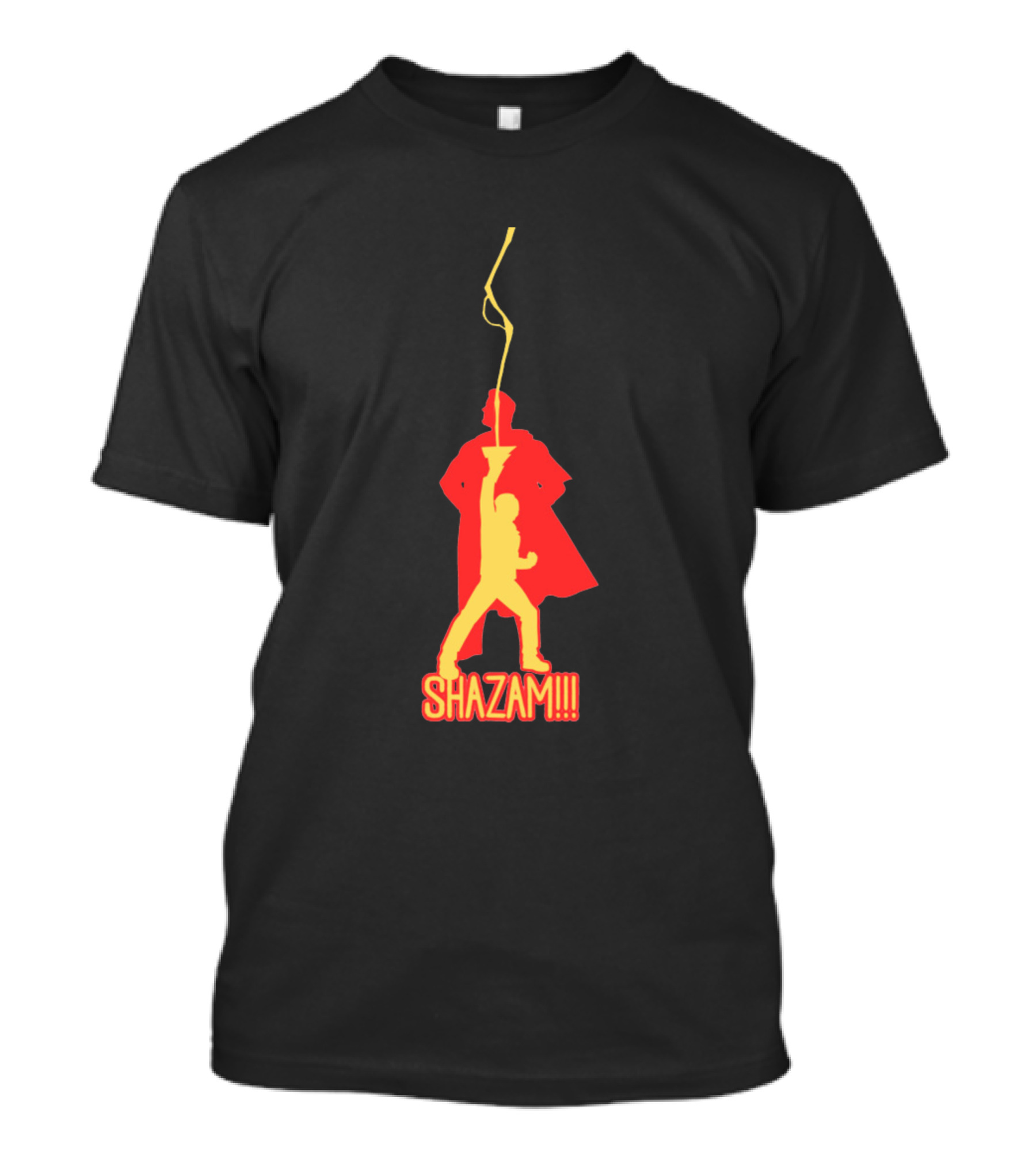 Shazam Silhouette With Lightning And Heroic Transformation Scene T-Shirt