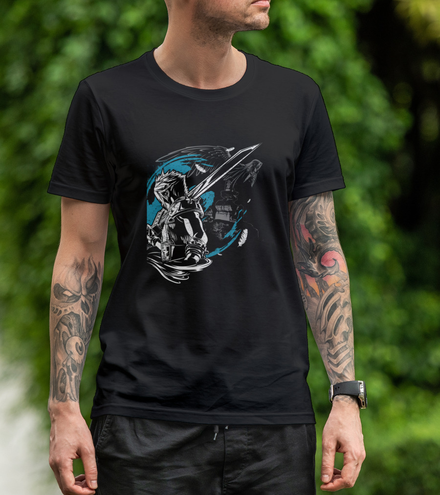 The Good N The Bad Knight Warrior With Sword And Raven Dark Fantasy T-Shirt