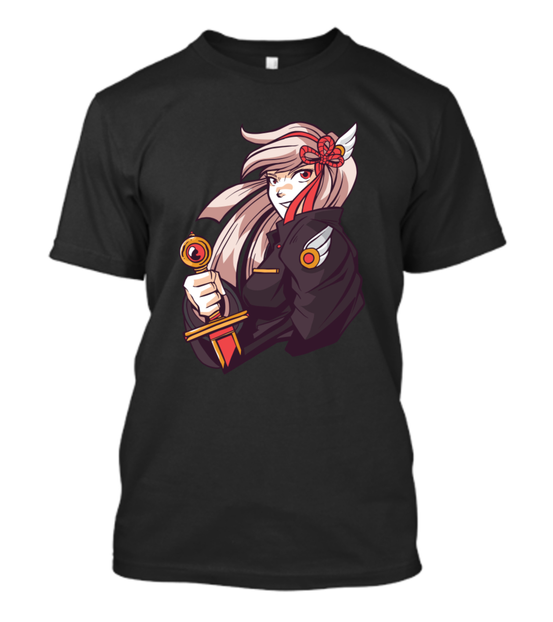 Anime Girl With Sword And Red-Haired Warrior T-Shirt