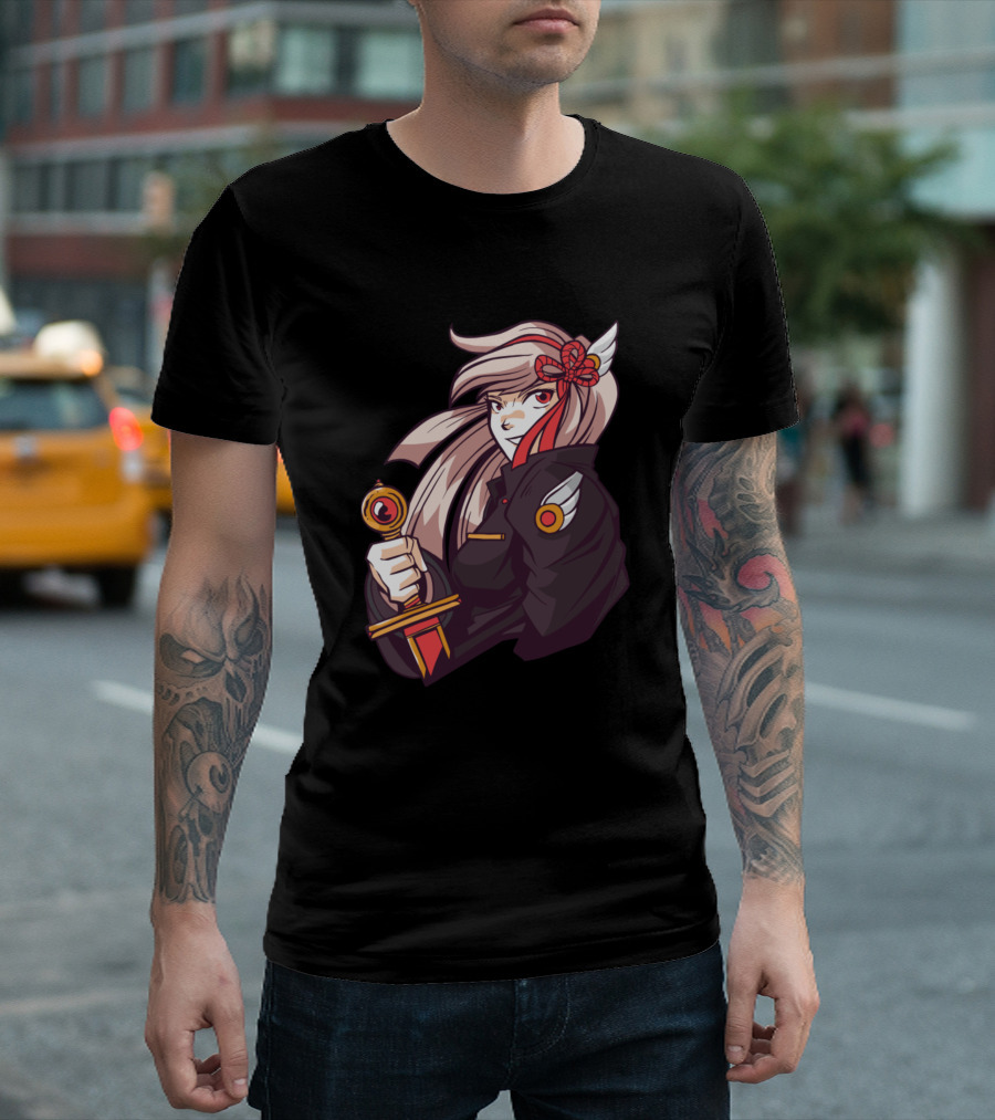 Anime Girl With Sword And Red-Haired Warrior T-Shirt