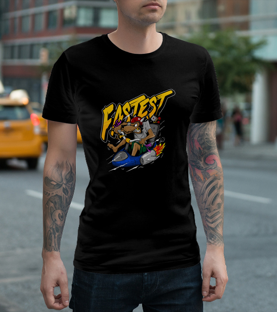 Fastest Speeding Cartoon Rocket Dog T-Shirt