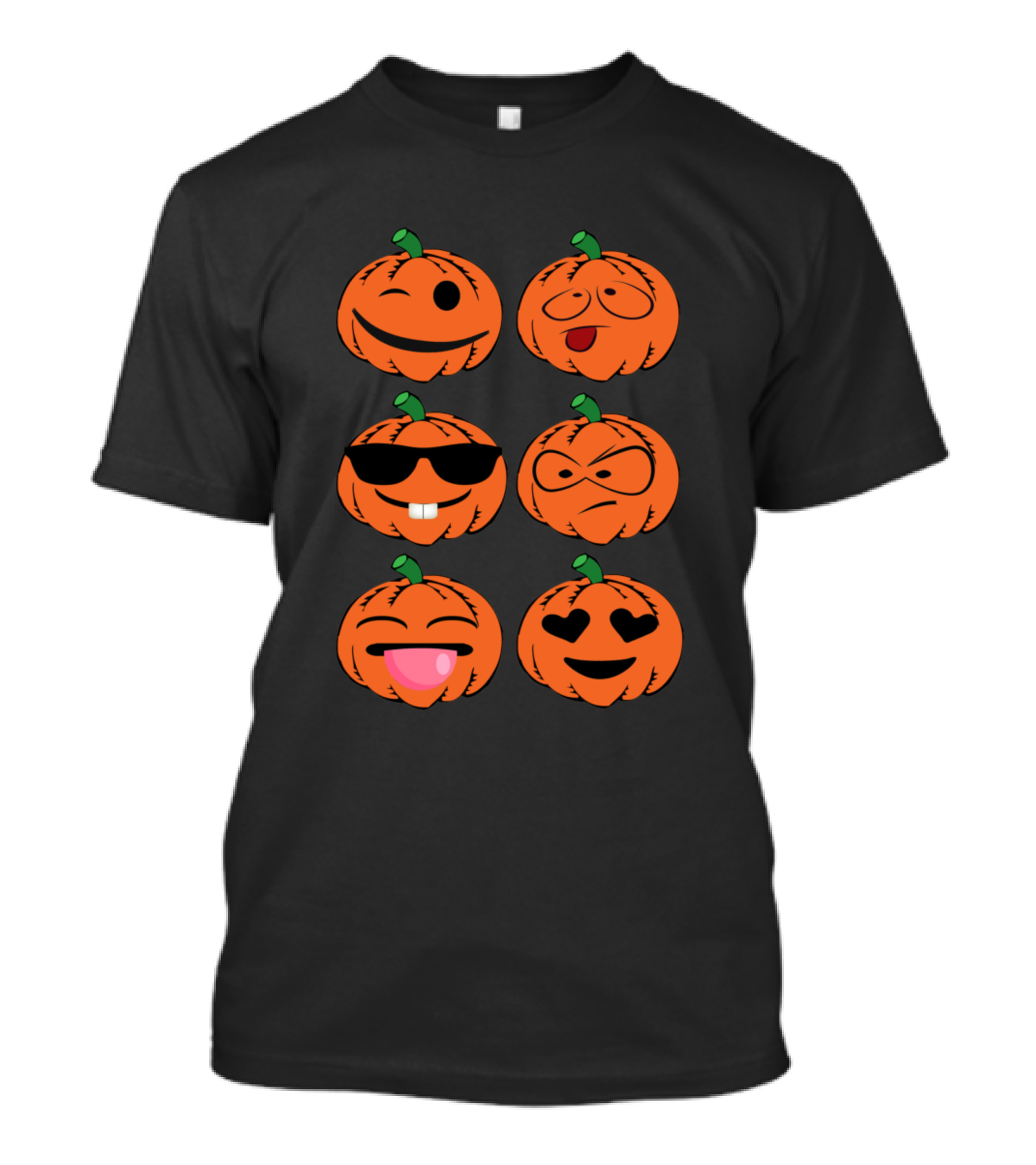 Halloween Pumpkin Emoji Faces Collection T-Shirt