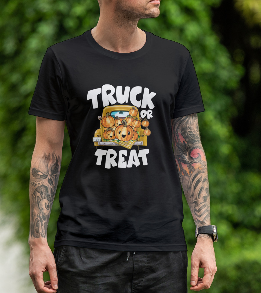 Truck Or Treat Halloween Pumpkin Toddlers T-Shirt