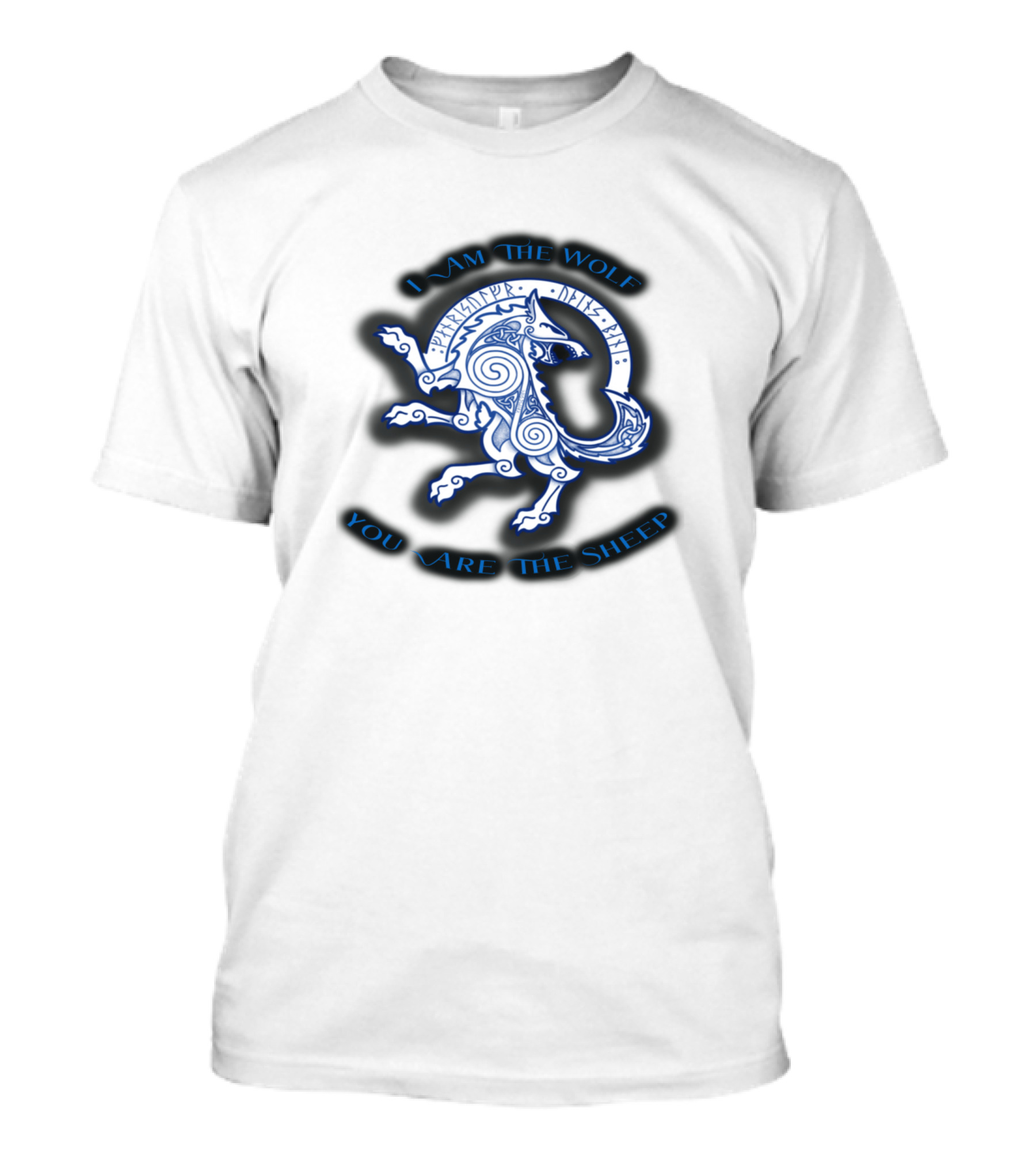 I Am The Wolf You Are The Sheep Blue Wolf Celtic T-Shirt