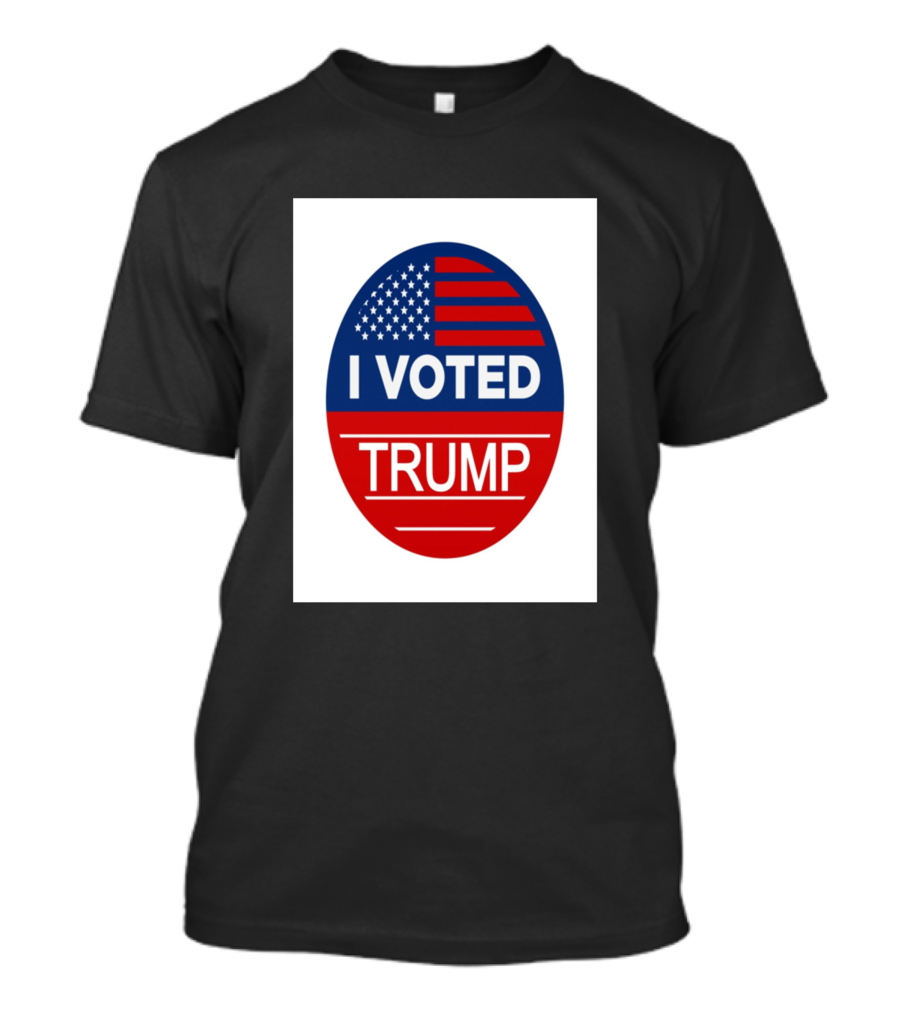 I Voted Trump American Flag Oval Badge T-Shirt