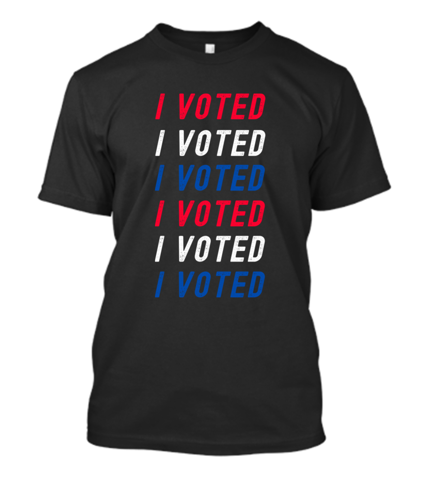 I Voted Red White Blue Text Repeated T-Shirt