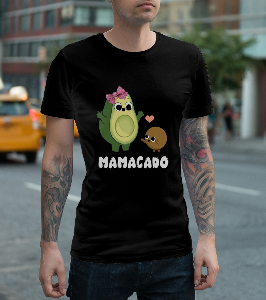 Mamacado Cute Avocado with Heart and Bow T-Shirt