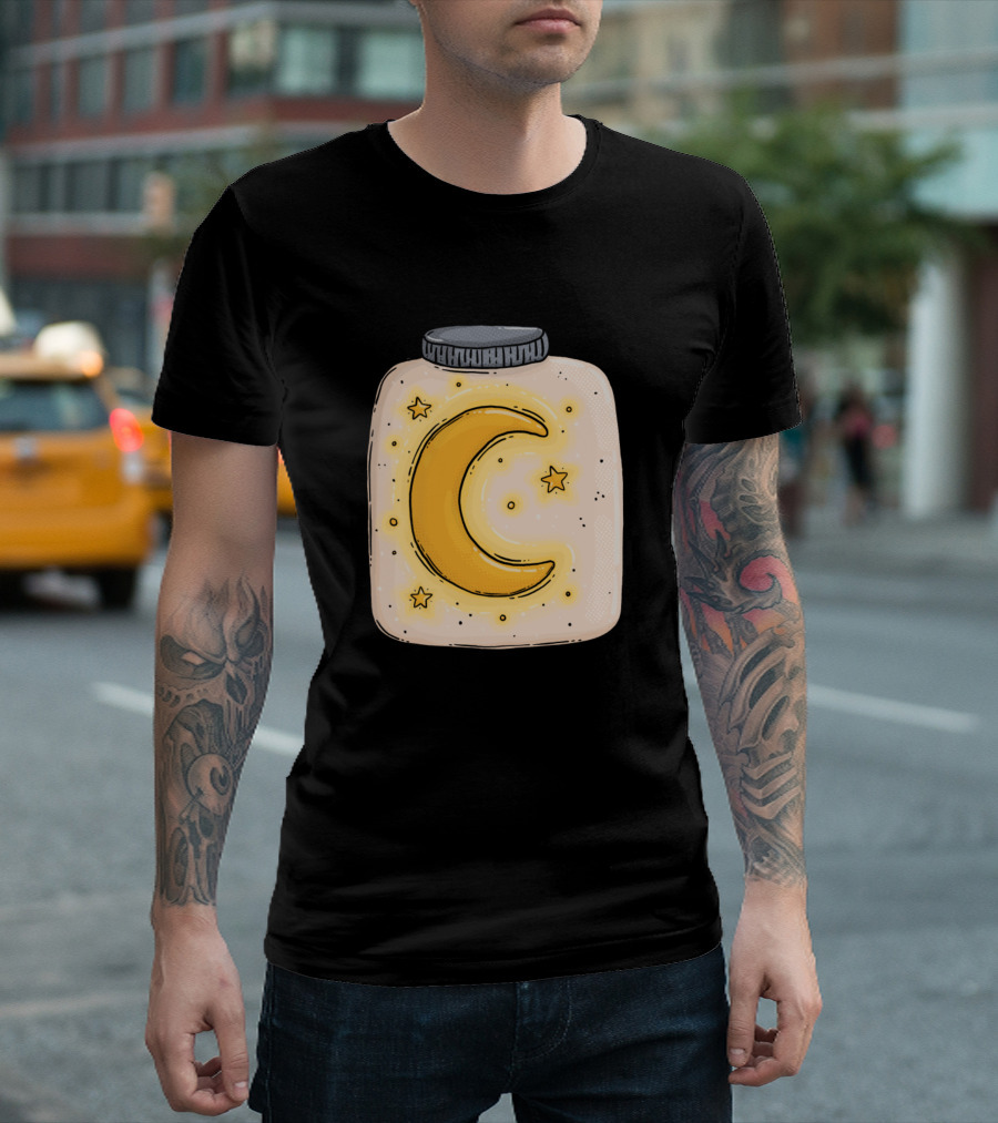 Moon Jar Crescent and Stars in a Glow Jar T-Shirt