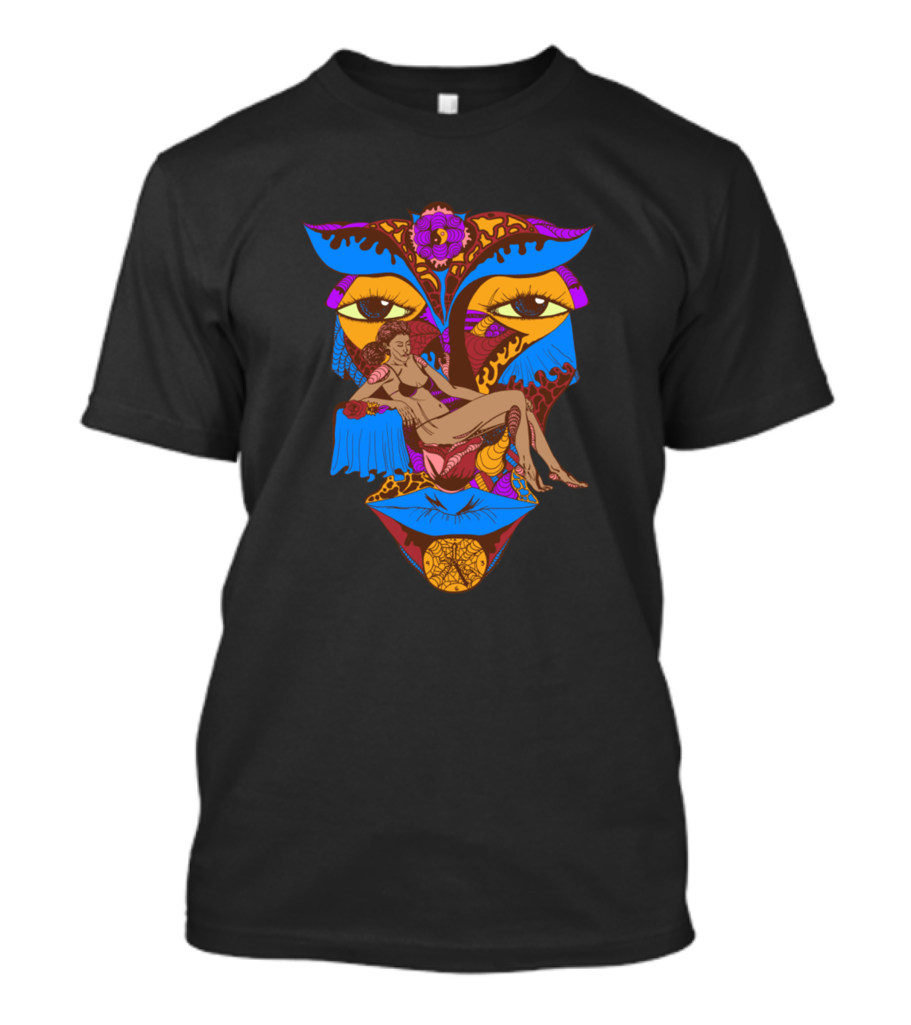 Pop Art Edition Beauty On The Rose Woman In Vibrant Abstract Face T-Shirt