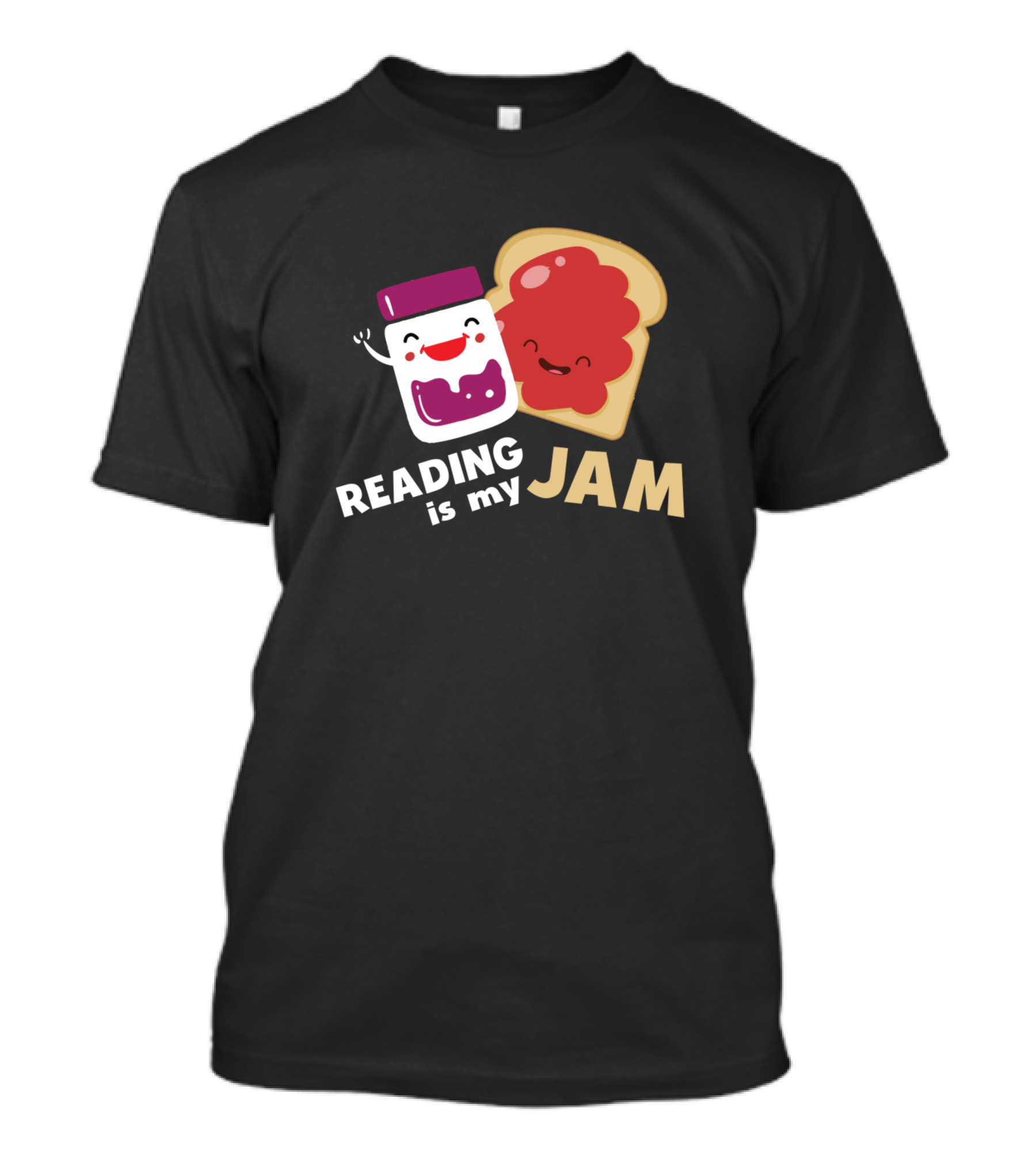 Reading Is My Jam Cute Jam And Bread Funny Reading Puns T-Shirt